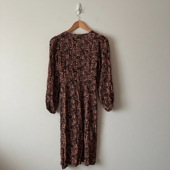 Aritzia Wilfred Gallery Dress in Almond Black Leopard Print Size Small - Picture 9 of 12